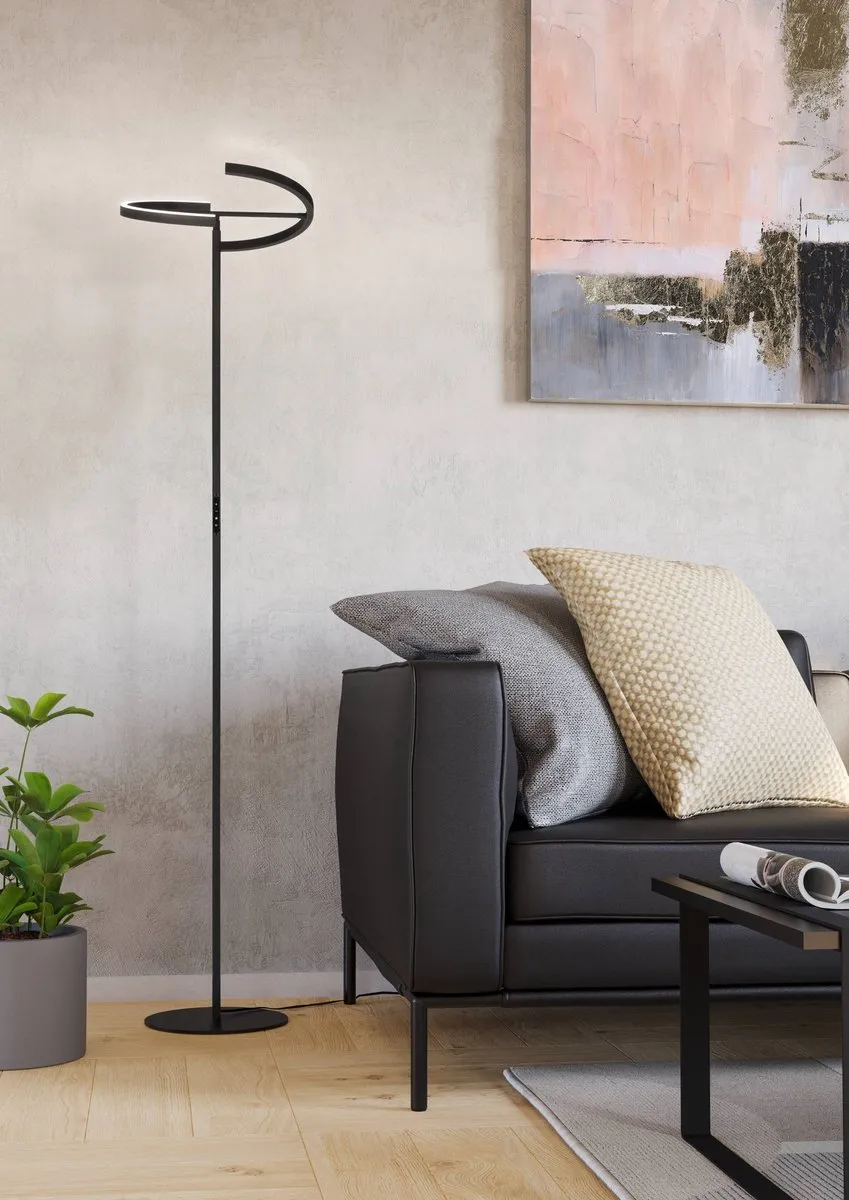 Eglo Castelpoto Vloerlamp - 180cm - Zwart/Wit - Dimbaar