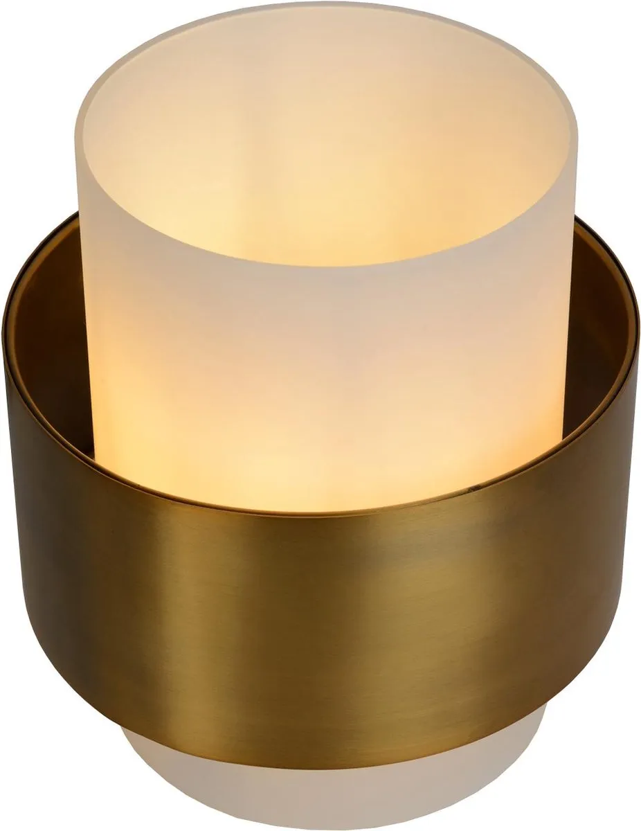 Lucide Firmin Tafellamp Ø20cm - Mat Goud/Messing