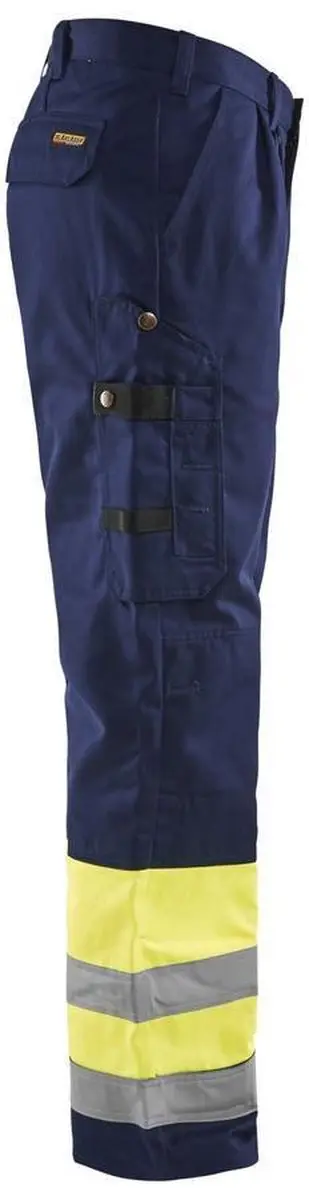 Blåkläder Werkbroek 1584-1860 High Vis Geel/Marineblauw - D128
