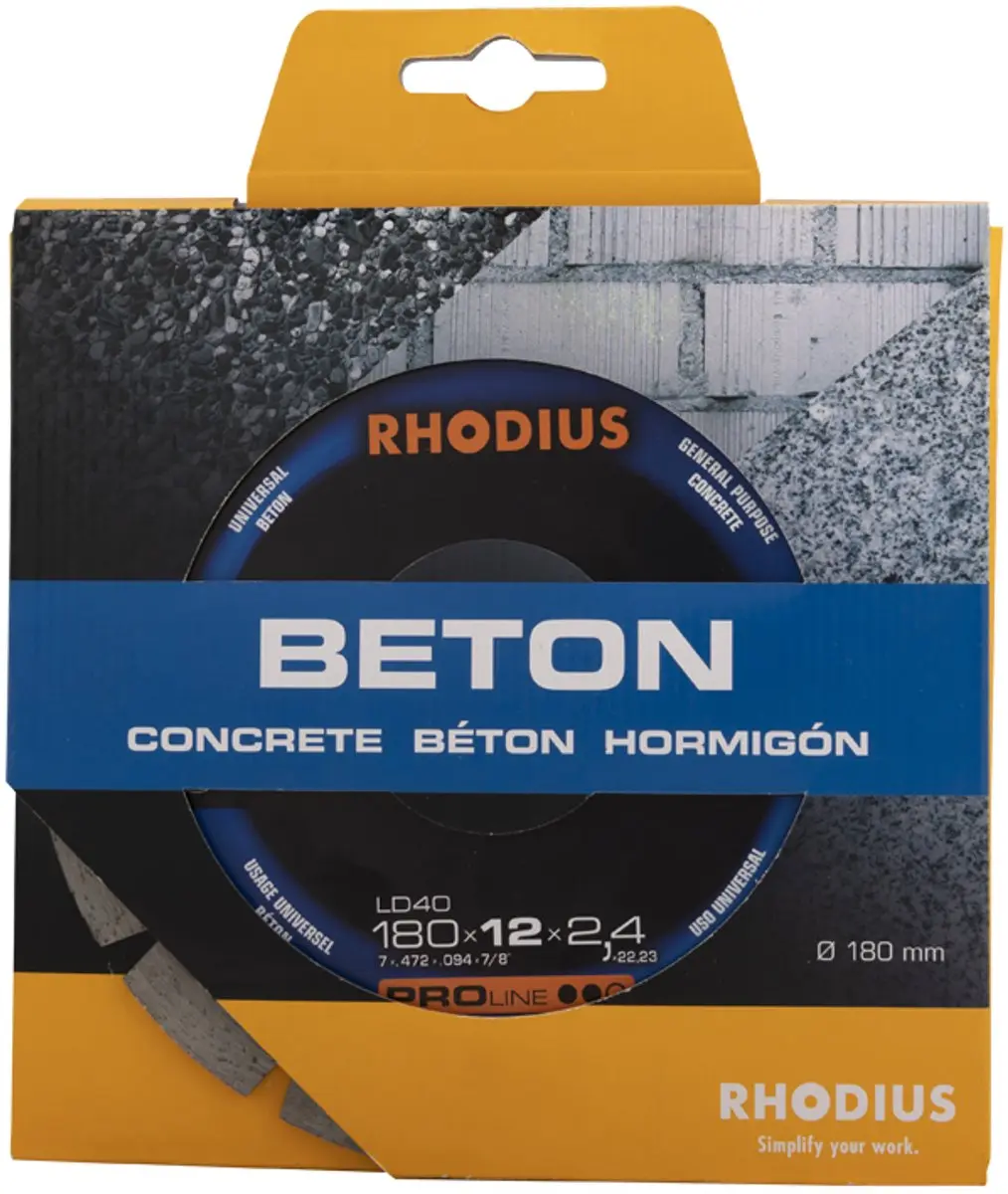 Rhodius PROline LD40 Diamantdoorslijpschijf Ø180mm Beton
