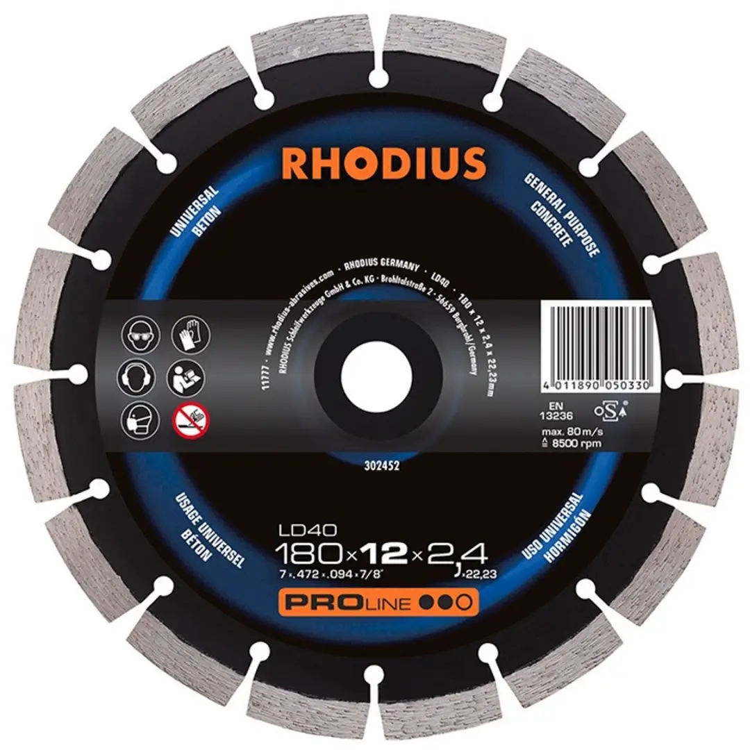 Rhodius PROline LD40 Diamantdoorslijpschijf Ø180mm Beton