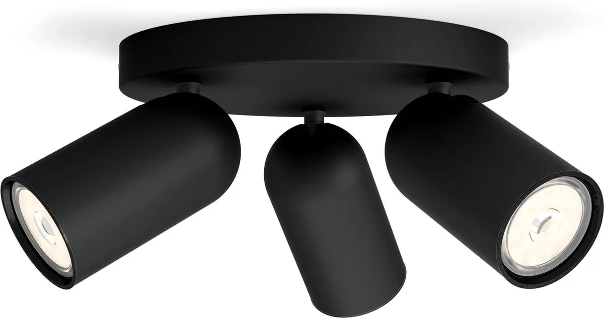 Philips Hue Pongee Opbouwspot Zwart - 3x GU10 4,2W