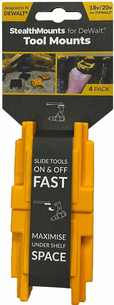 StealthMounts TM-DW18-YLW-4 Machinehouder DeWALT XR - 4 Stuks - Geel - afbeelding 6 van 6