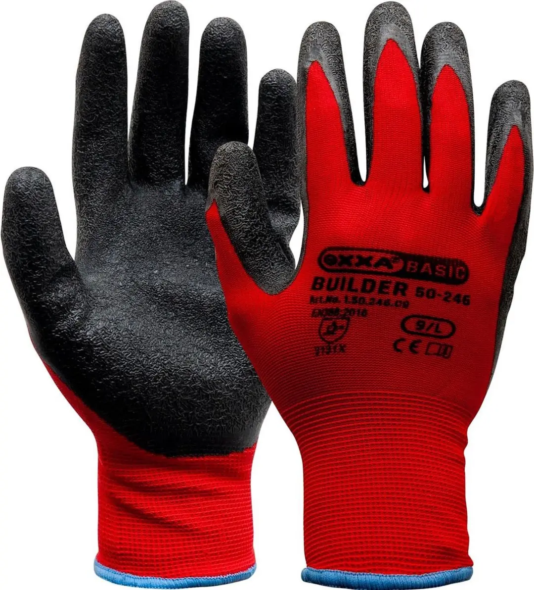 Oxxa Builder 50-246 Handschoenen - 12 Paar XXL - Rood