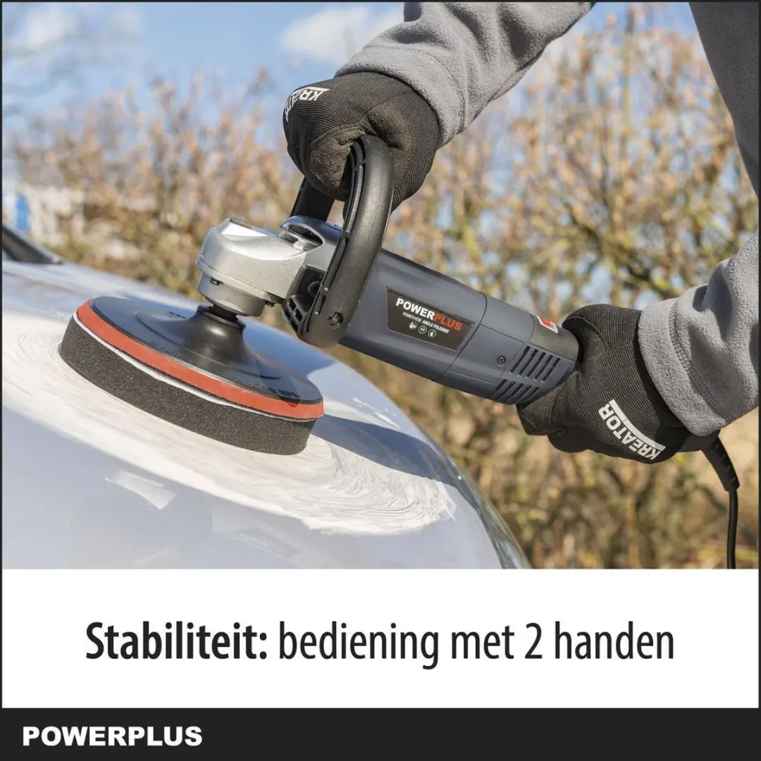 Powerplus POWE41030 Haakse Poliermachine 1200W - 180mm - 3 Acc