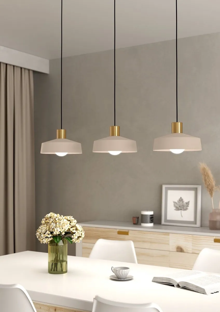 Eglo Valdiola Hanglamp E27 - 93 cm - Zand/Goud - afbeelding 6 van 6