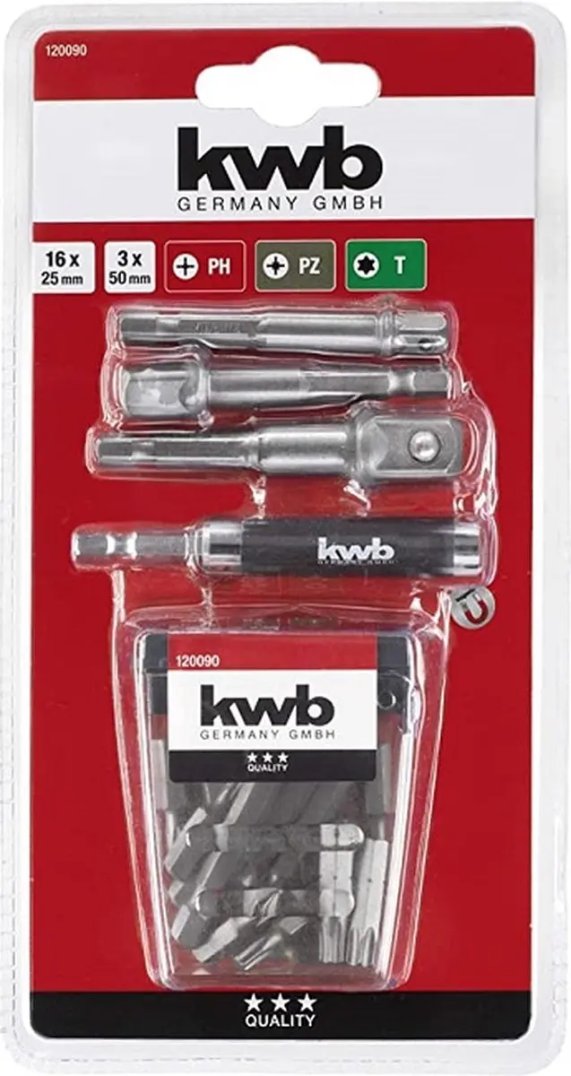 KWB Bitset 23-delig met verlengstukken en adapter