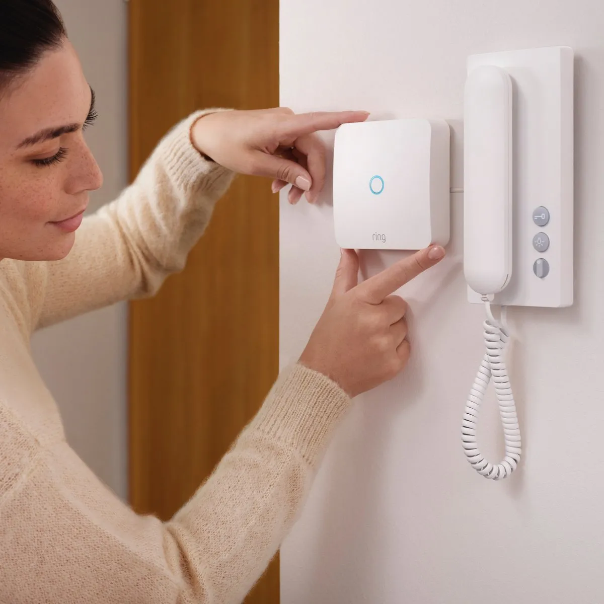 Ring Intercom Oplaadbare Batterij B0CKGQ5913 - Wit