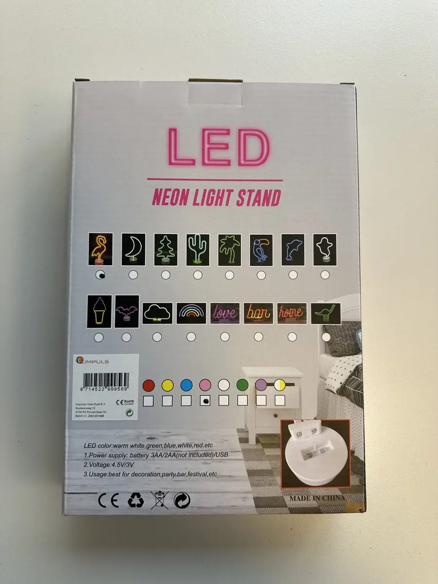 Impuls LED Flamingo Nachtlamp Roze Neon - USB/Batterij