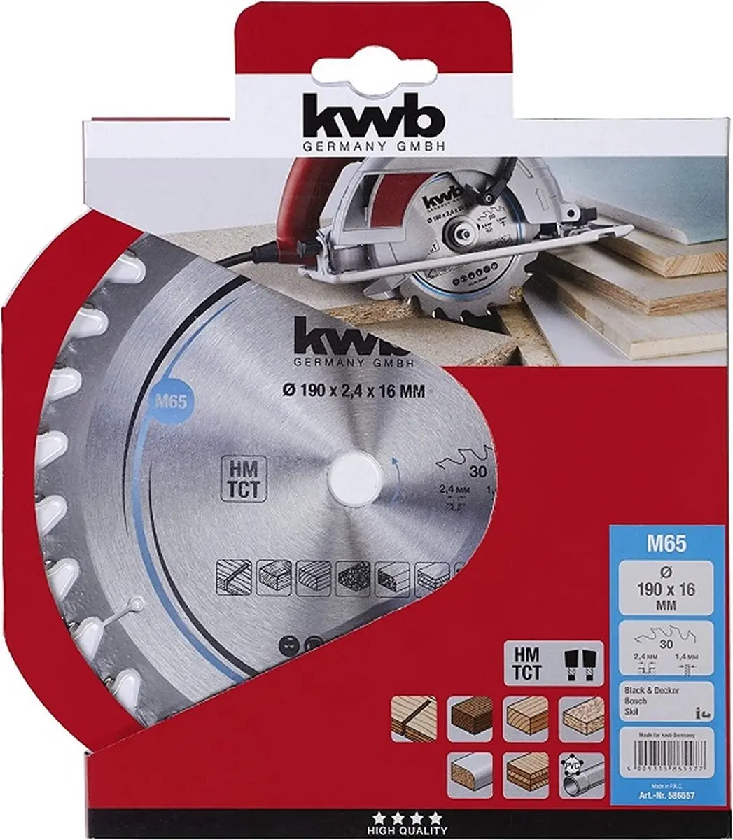 KWB Cirkelzaagblad M65 190x16mm - 30 Tanden