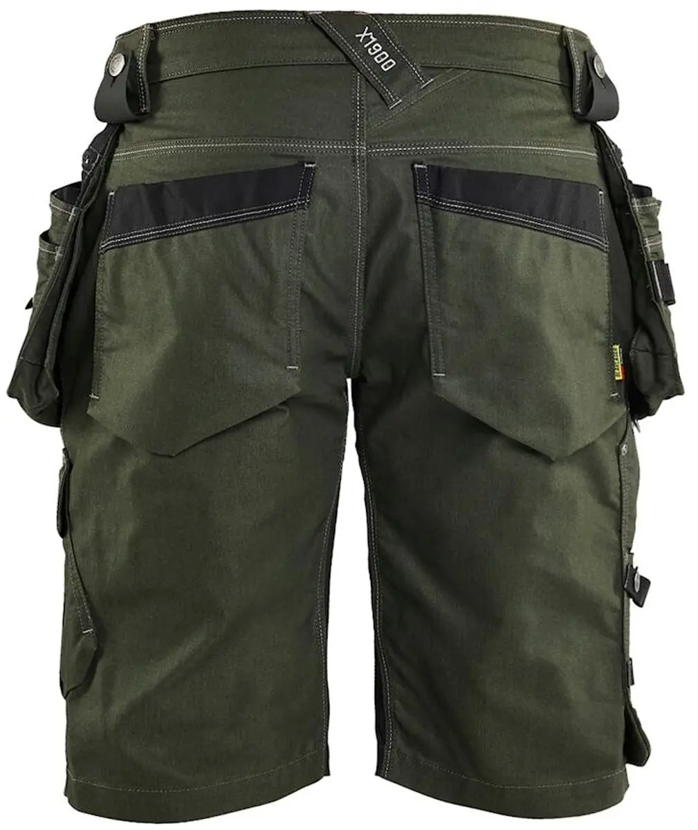 Blåkläder Short Denim Stretch X1900 Werkbroek 64 - Donker herfstgroen/Zwart
