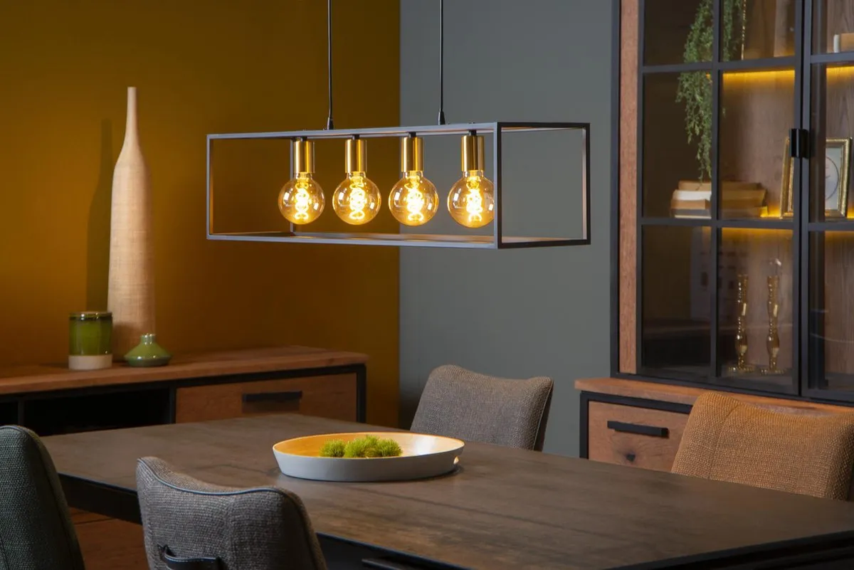 Lucide Ruben Hanglamp 4xE27 - Zwart