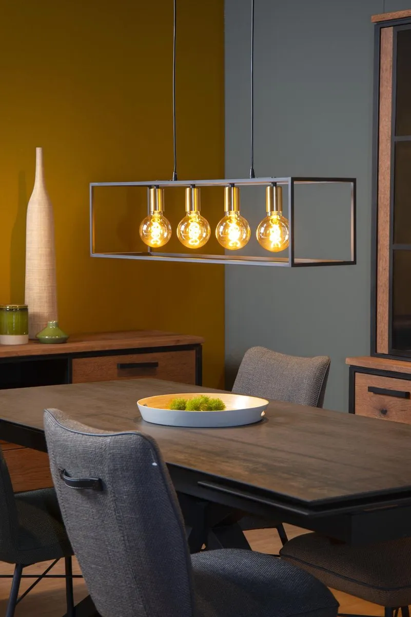 Lucide Ruben Hanglamp 4xE27 - Zwart
