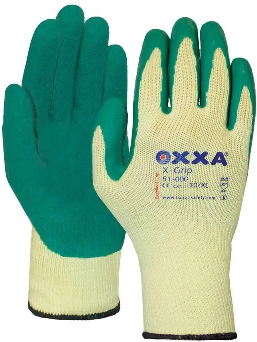 Oxxa X-Grip 51-000 Stratenmakershandschoen XXL - Groen/Geel