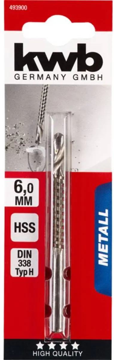 KWB Freesboor HSS 6mm - Metaal
