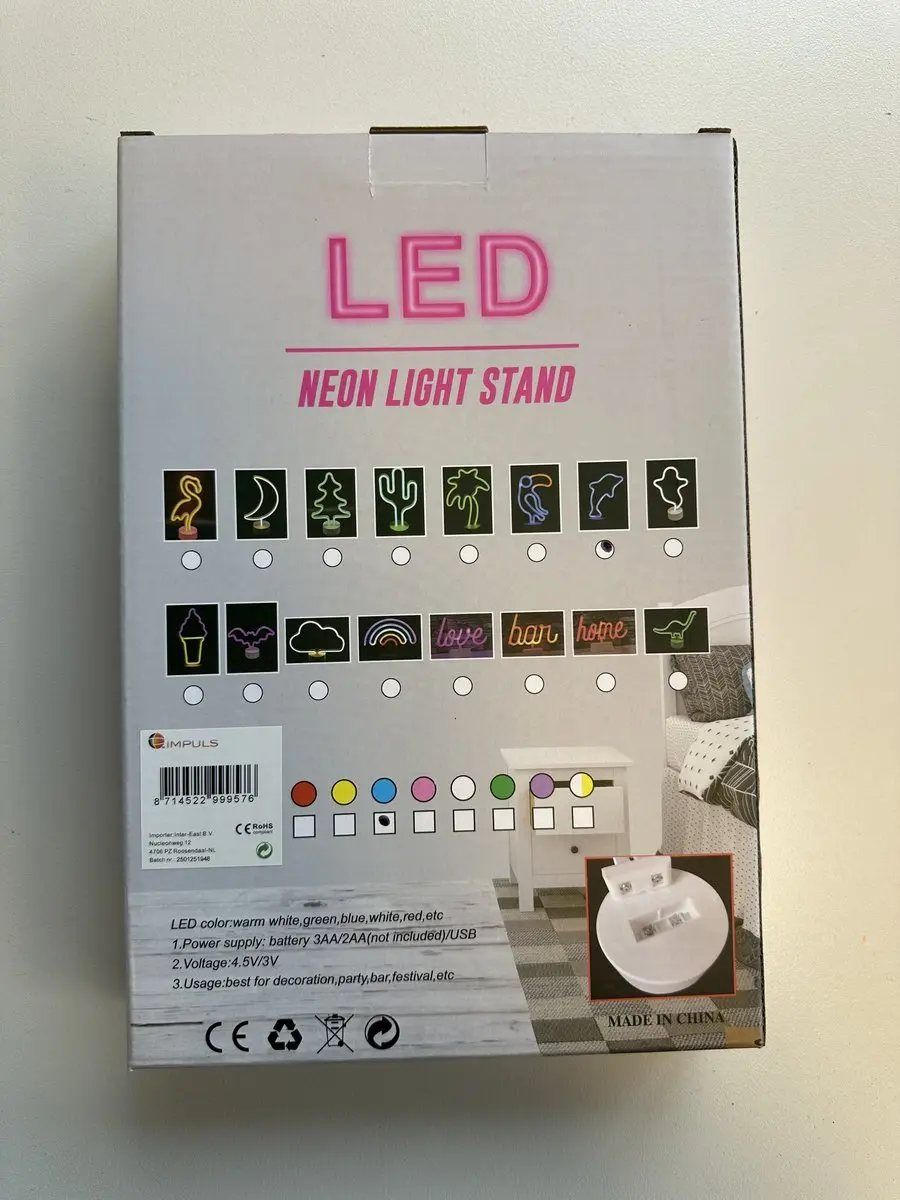 Impuls LED Dolfijn Nachtlamp - Blauw Neon - Set van 2