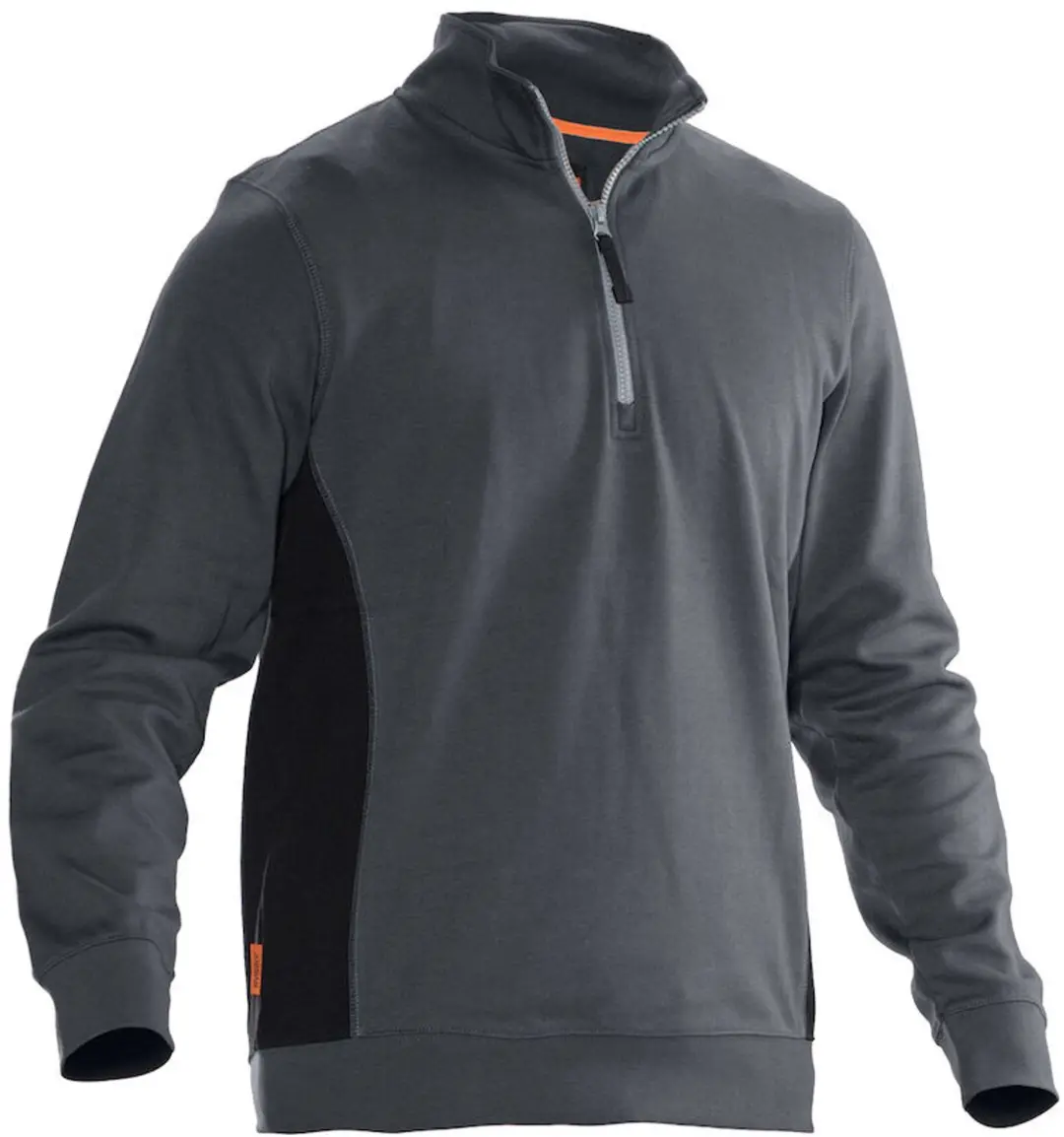 Jobman 5401 Halfzip Sweatshirt 65540120 - Donkergrijs/Zwart S