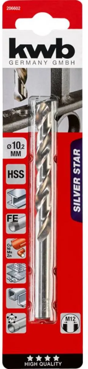KWB 206602 HSS Metaal-spiraalboor 10.2mm - 1 Stuk
