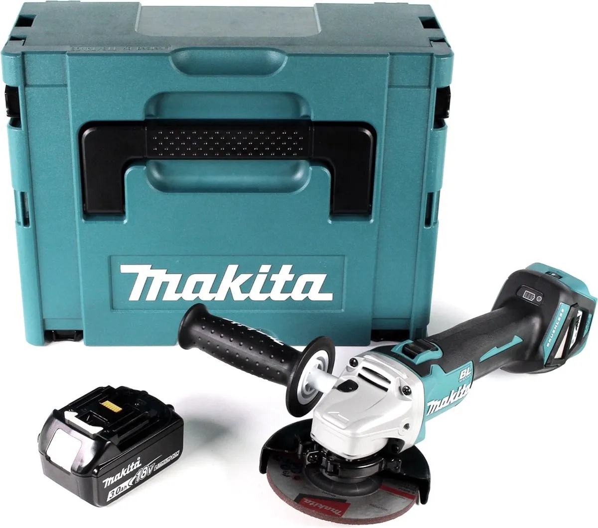 Makita DGA511F1J Haakse Slijper 125mm - 18V - 3.0Ah - 1x Accu