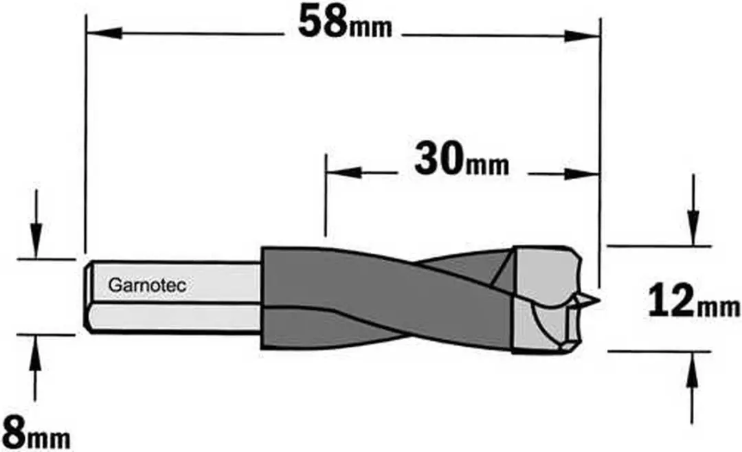 CMT Drevelboor Links 12mm - Hout
