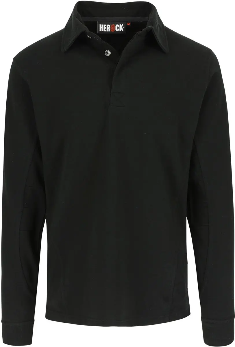 Herock Troja Polo Lange Mouwen - M - Zwart