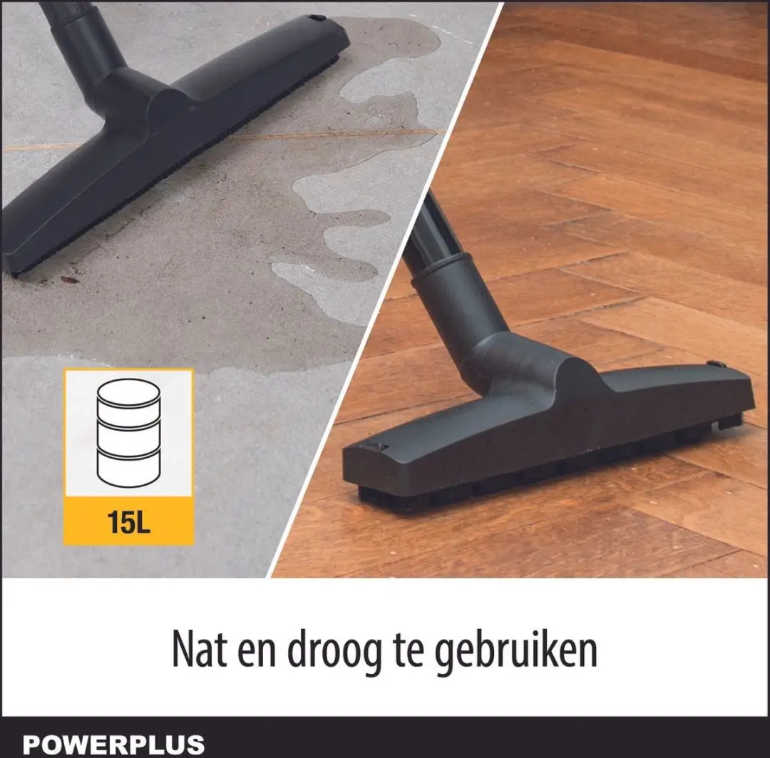 Powerplus POWX322 Nat-Droog Stofzuiger 1000W - 15L Tank