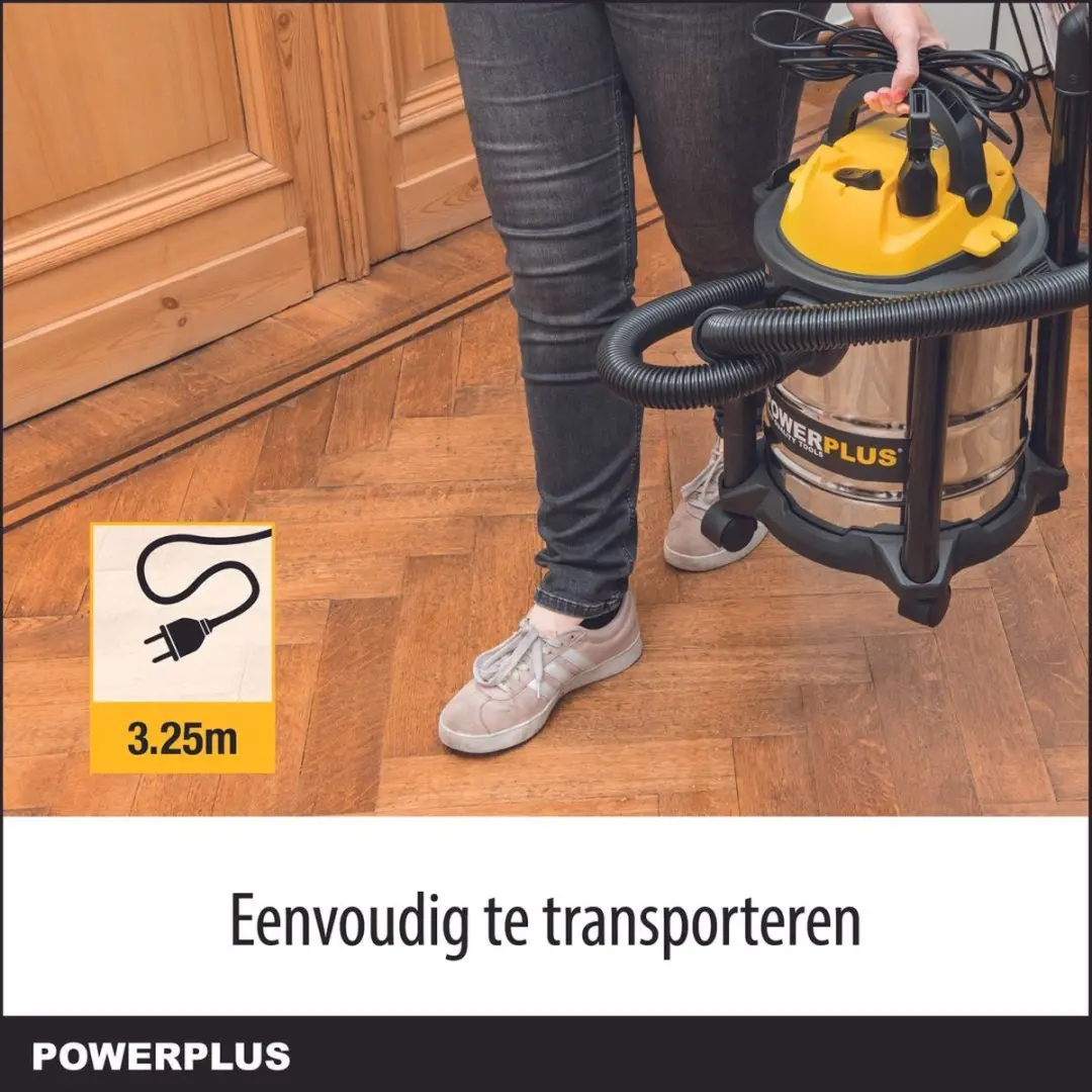 Powerplus POWX322 Nat-Droog Stofzuiger 1000W - 15L Tank
