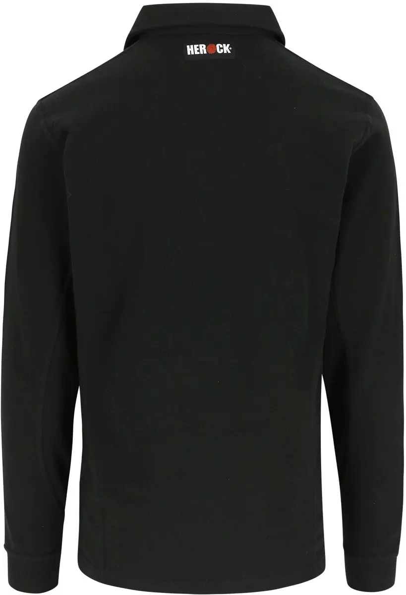 Herock Troja Polo Lange Mouwen - Zwart - Maat XL