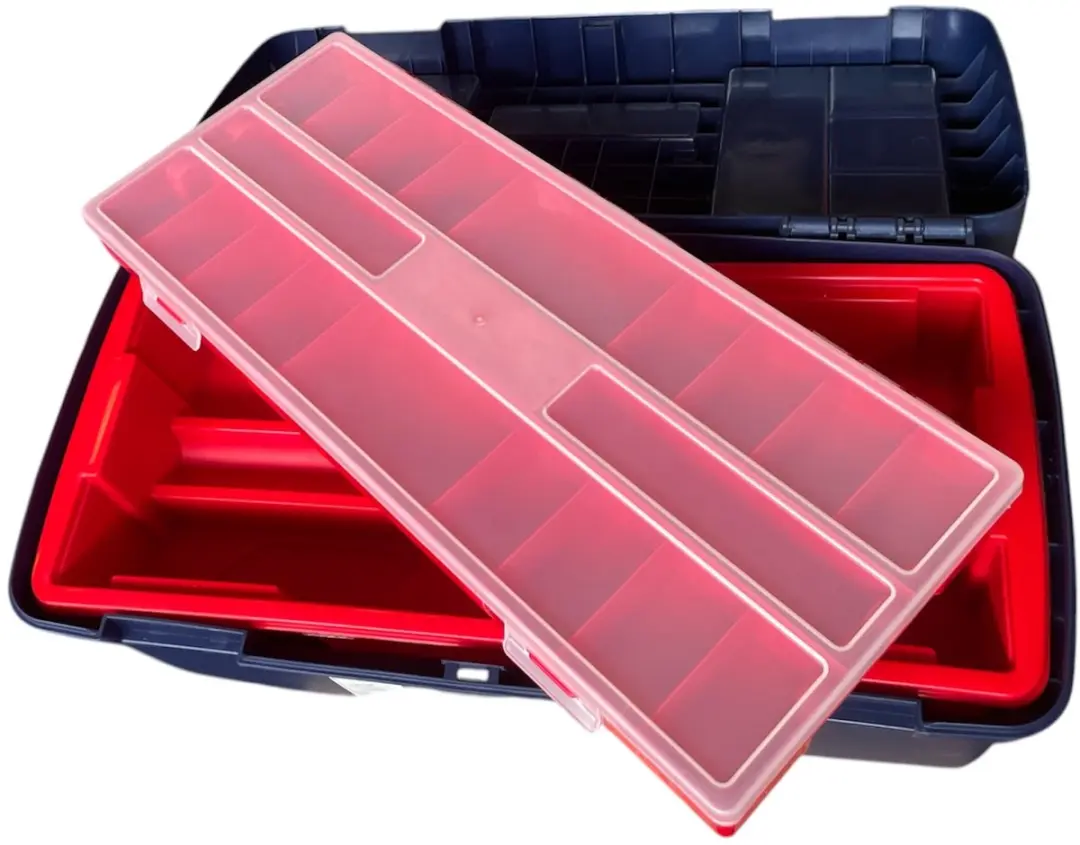 Tayg Toolbox Mod.19 Gereedschapskoffer 58x29x29cm - 5 Compartimenten - Rood/Blauw