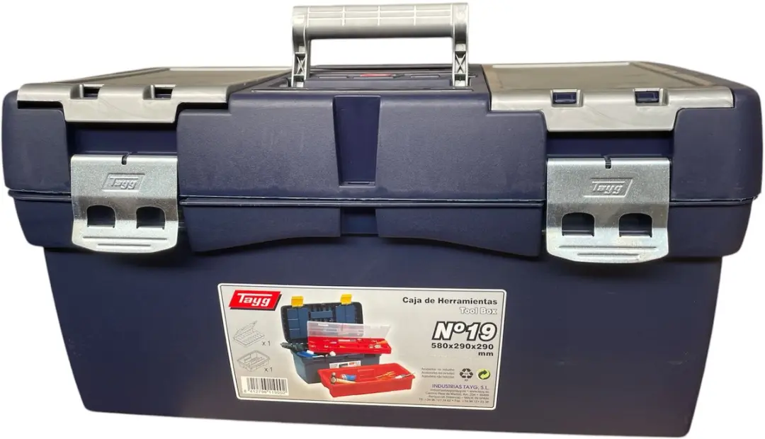 Tayg Toolbox Mod.19 Gereedschapskoffer 58x29x29cm - 5 Compartimenten - Rood/Blauw