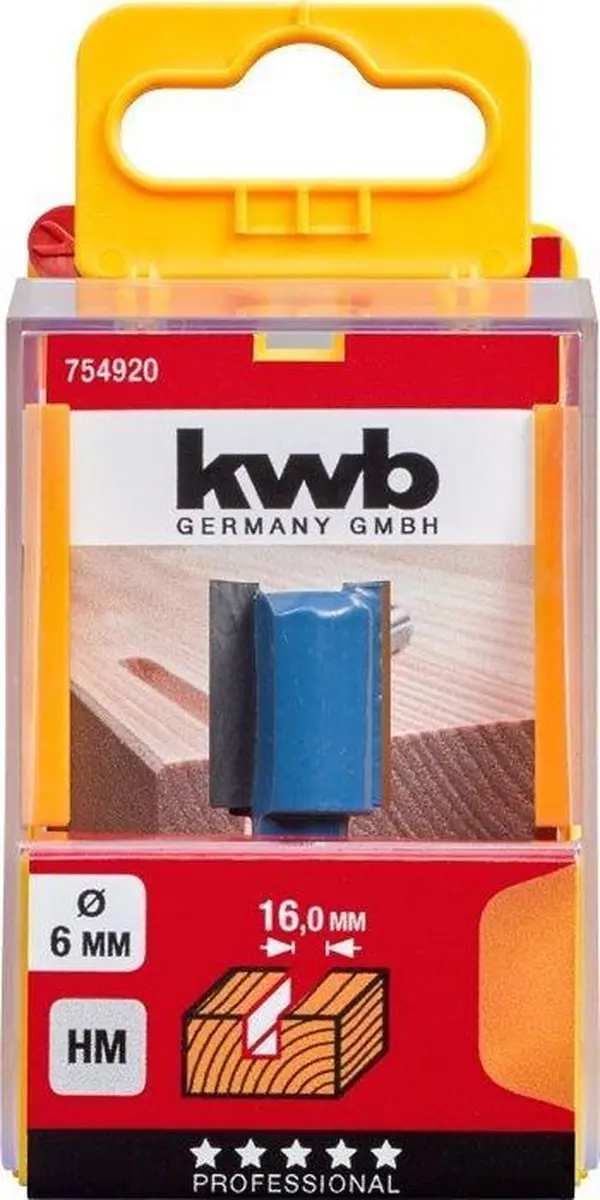KWB Profielfrees Schacht 8mm HM Vingerfrees 16mm