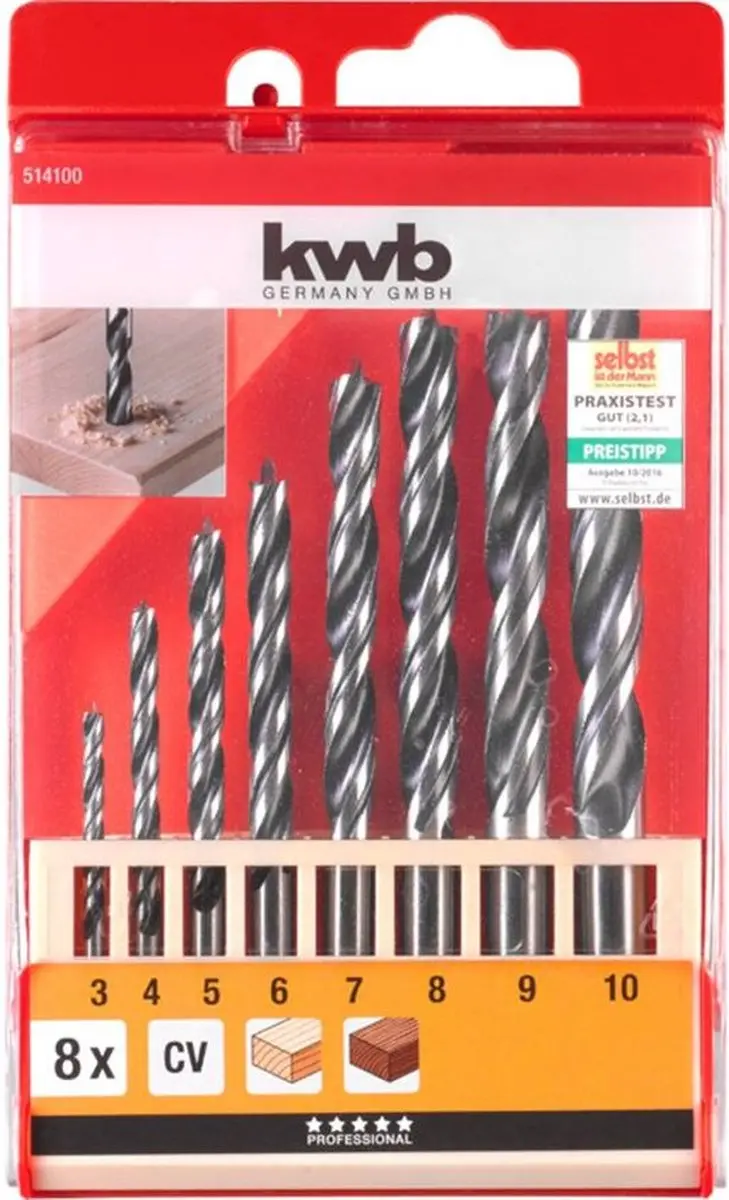 KWB Houtspiraalborenset 8-delig - Metaal - afbeelding 6 van 6
