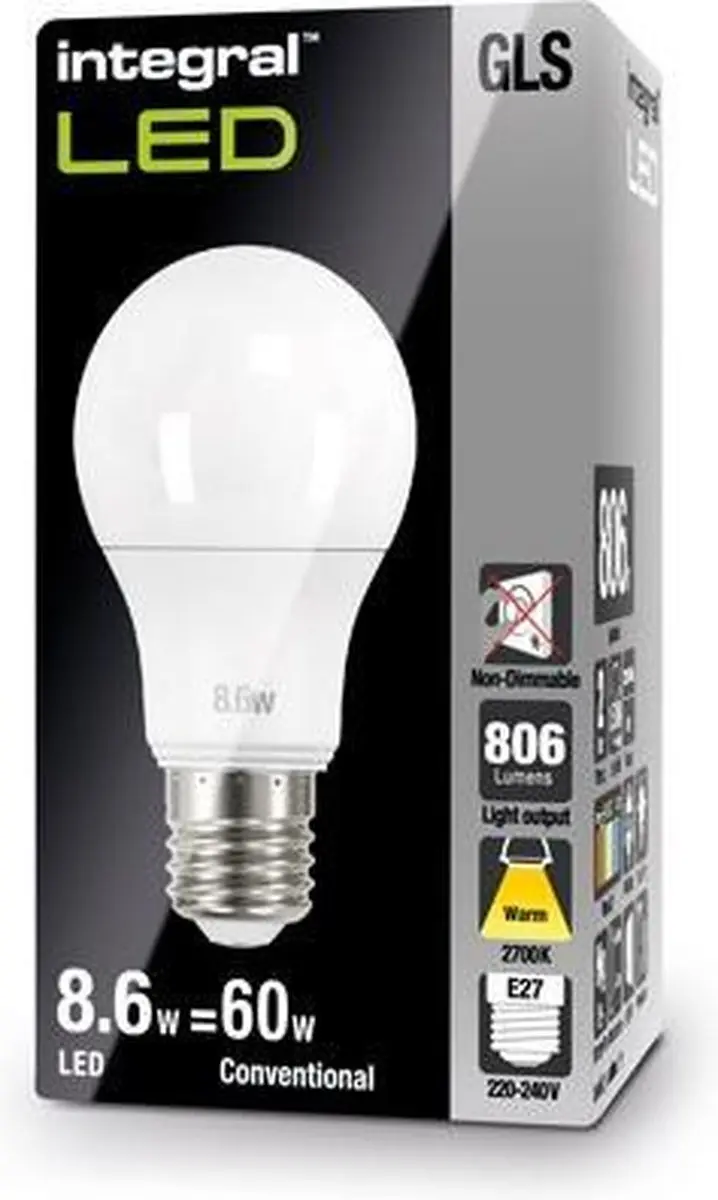 Integral Standaard Bol E27 7W Extra Warm Wit - Mat