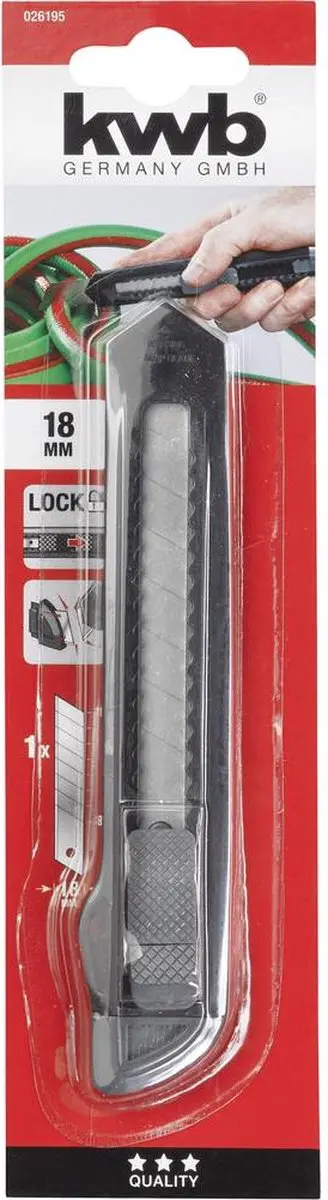 KWB Afbreekmesje 18mm 026195 - Zwart/Grijs