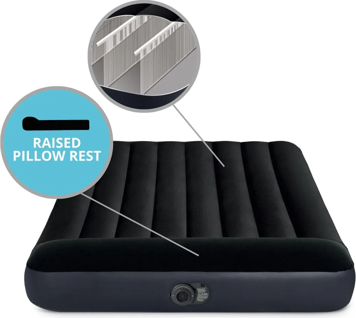 Intex Pillow Rest Classic Luchtbed 191x137x25cm - Donkerblauw