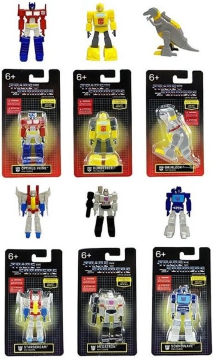 Hasbro Transformers G1 - Limited Edition Mini Figures - 6 stuks - 7 cm