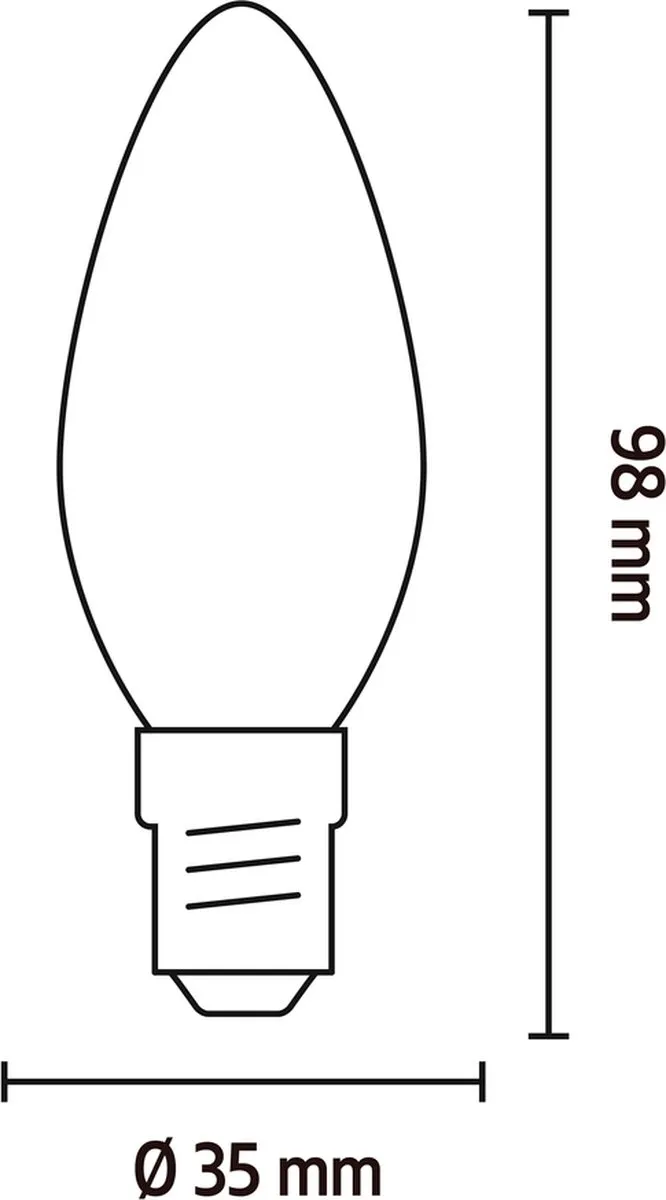 Calex Filament LED Lamp E14 B35 Goud - 3.5W - 2100K