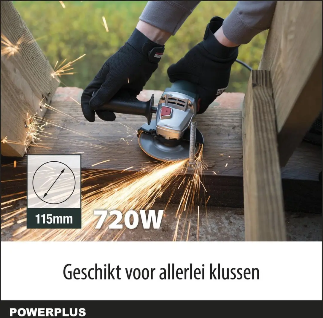 Powerplus POWP1010 Elektrische Haakse Slijper 720W - 115mm