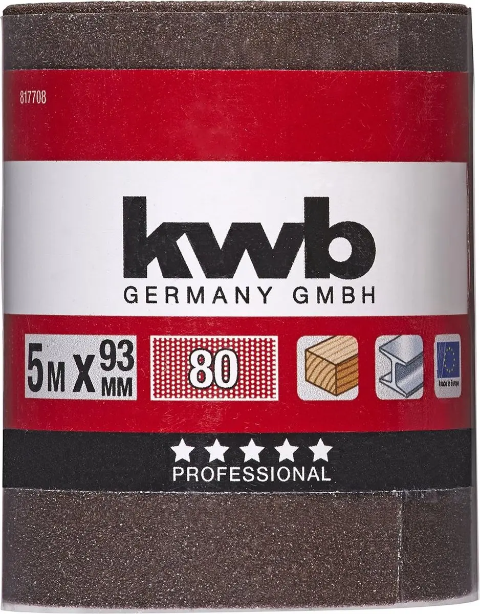 KWB Schuurpapierrol K-80 93mm x 5m - Metaal/Hout