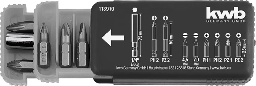 KWB Bitdispenser 9-delig 113910