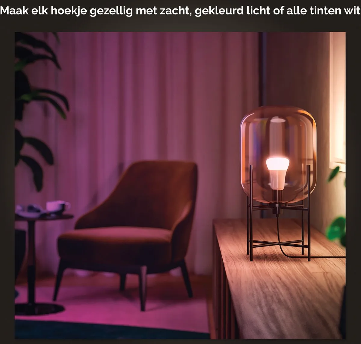 Philips Hue LED Lamp E27 RGBW 6,5W 806 Lm - 4 Stuks Mat
