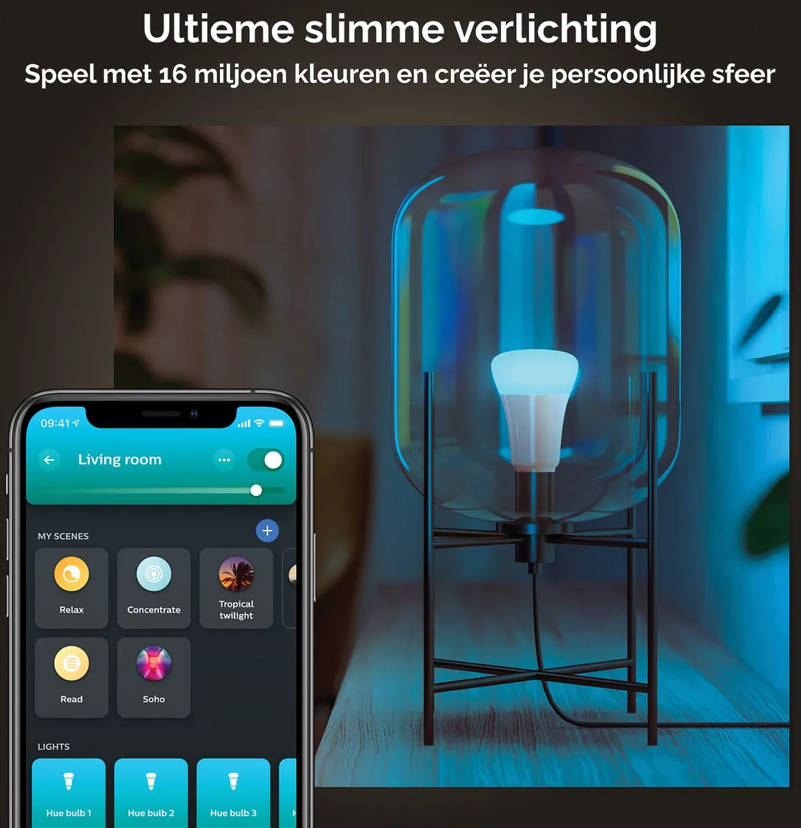 Philips Hue LED Lamp E27 RGBW 6,5W 806 Lm - 4 Stuks Mat