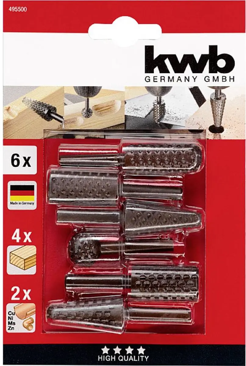 KWB Profielrasp 6-delig - 495500 - Zwart