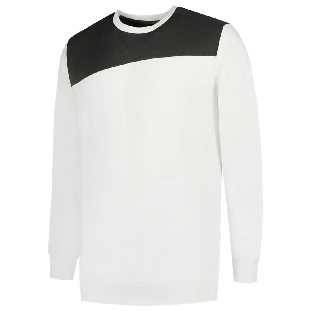 Tricorp 302013 Sweater - Bicolor Wit/Donkergrijs - S