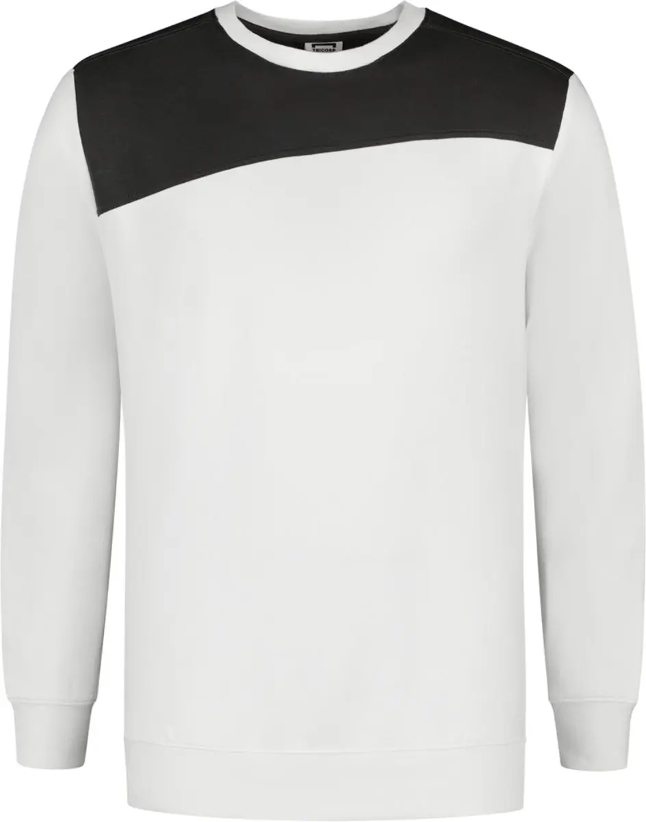 Tricorp 302013 Sweater - Bicolor Wit/Donkergrijs - S