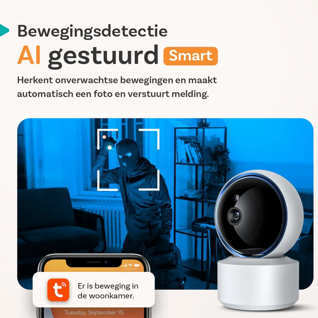 Pora&Co SD2123FG Beveiligingscamera - 1080p Full HD - Pan-Tilt-Zoom - Wit/Blauw/Zwart
