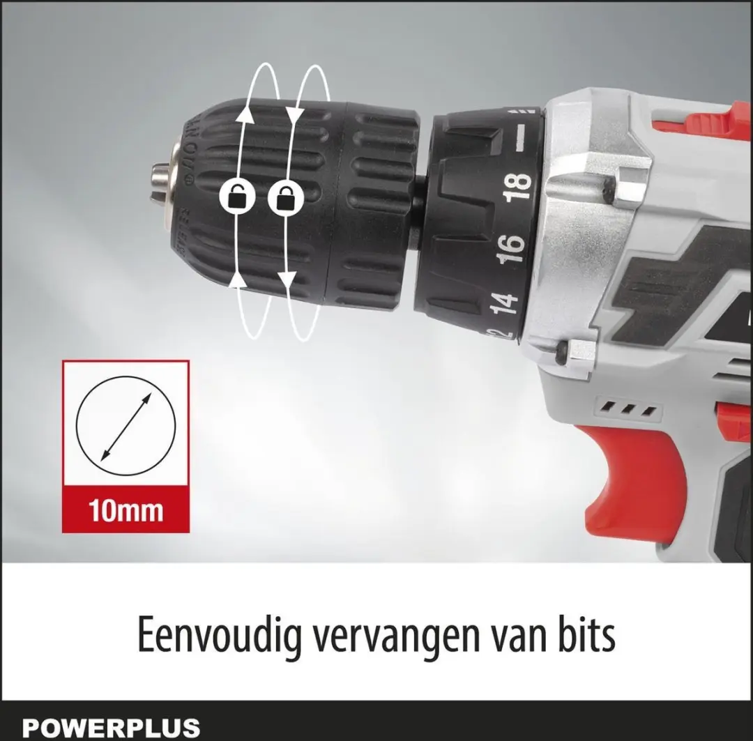 Powerplus POWC1061 Accuboormachine 16V - 1300mAh - 2 Snelheden