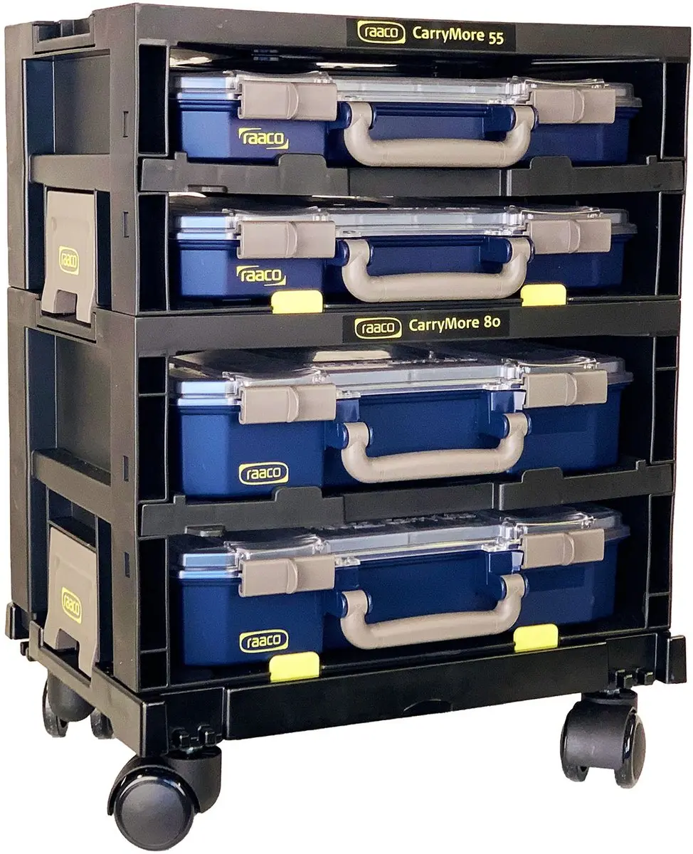 Raaco CarryMore Adapterwieltjesset - 4 Stuks - Zwart