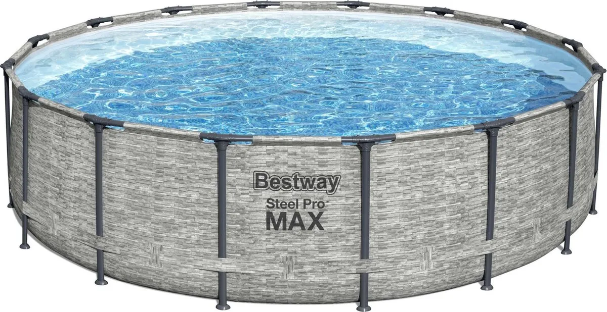 Bestway Steel Pro MAX 5619E Opzetzwembad - 488x122cm - Grijs