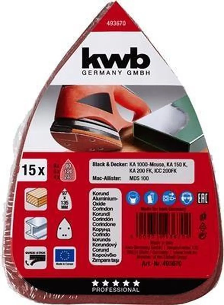 KWB Schuurschijf 96x136mm Klittenband